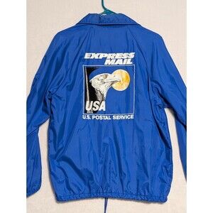 Vintage USPS Express Mail Jacket Windbreaker Medium – Eagle Logo – Made in USA